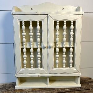 Vintage Shabby Chic Spice Rack with Spindle Doors
